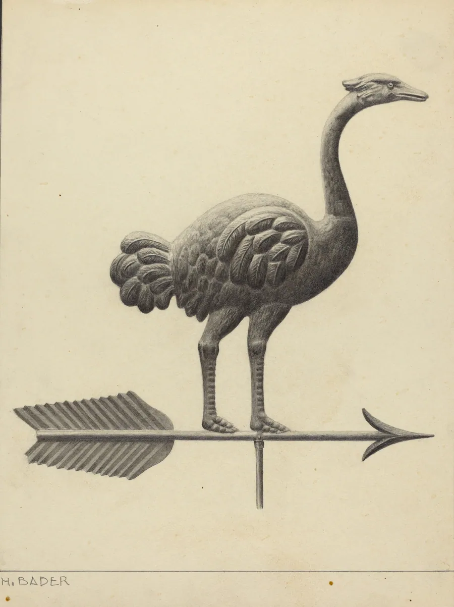 Ostrich Weather Vane by Herman Bader