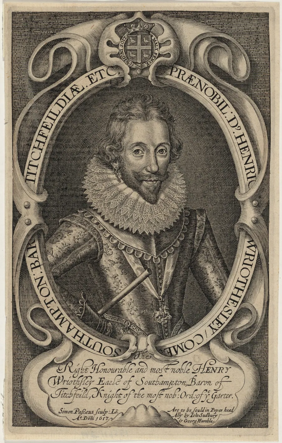 Henry Wriothersley, Third Earl of Southampton by Simon van de Passe