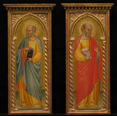 Standing Saint and Saint in Red Cloak (pair)