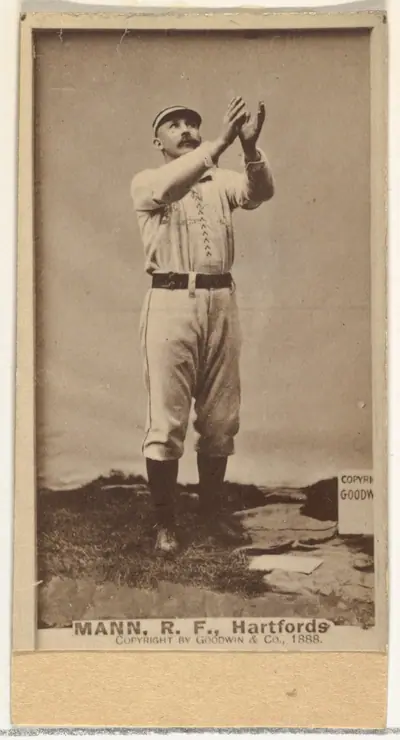 Fred J. Mann, Right Field, Hartford, from the Old Judge series (N172) for Old Judge Cigarettes