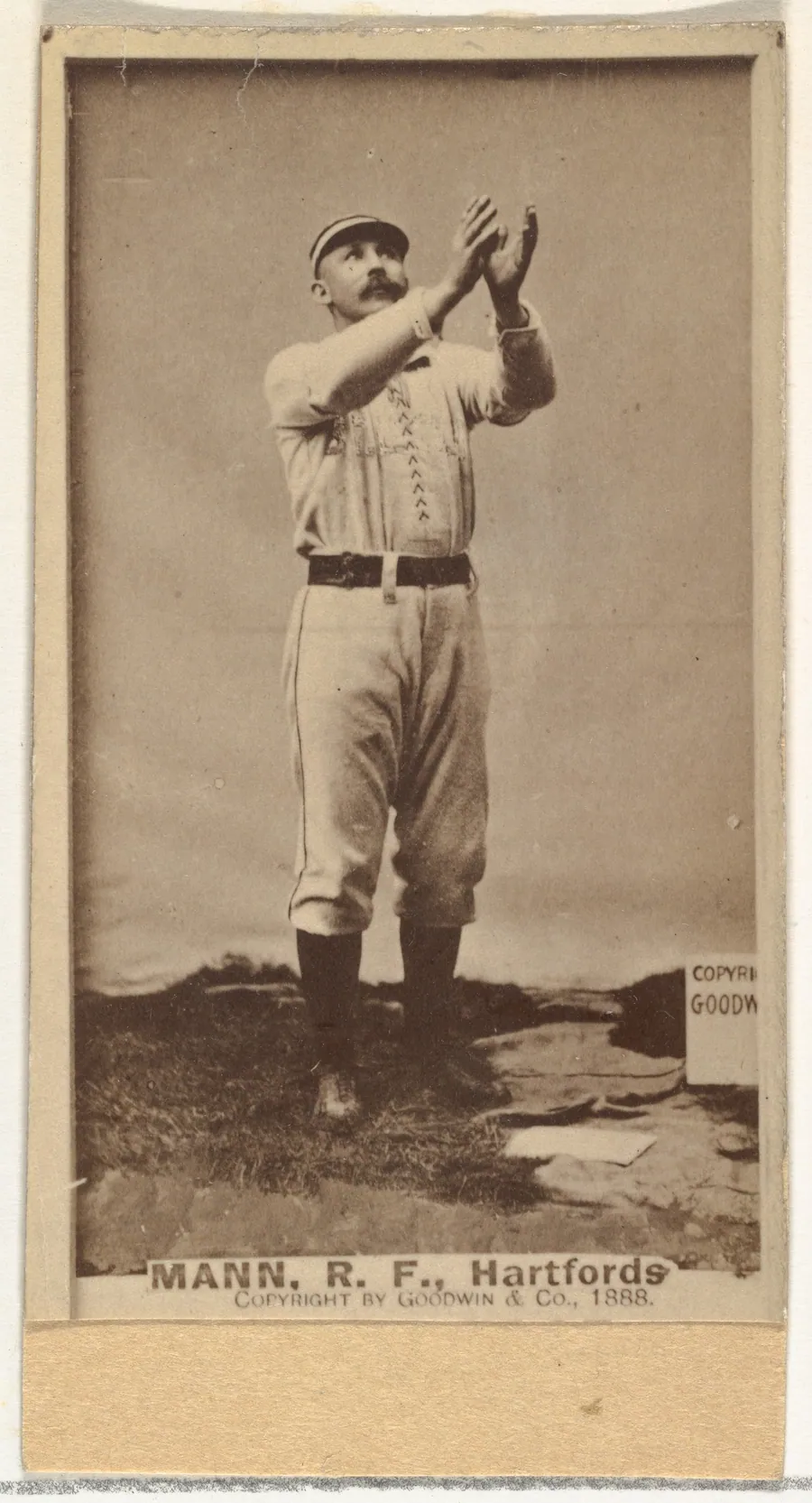 Fred J. Mann, Right Field, Hartford, from the Old Judge series (N172) for Old Judge Cigarettes by Goodwin & Company