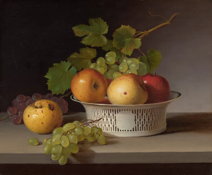 Fruit Still Life with Chinese Export Basket by James Peale
