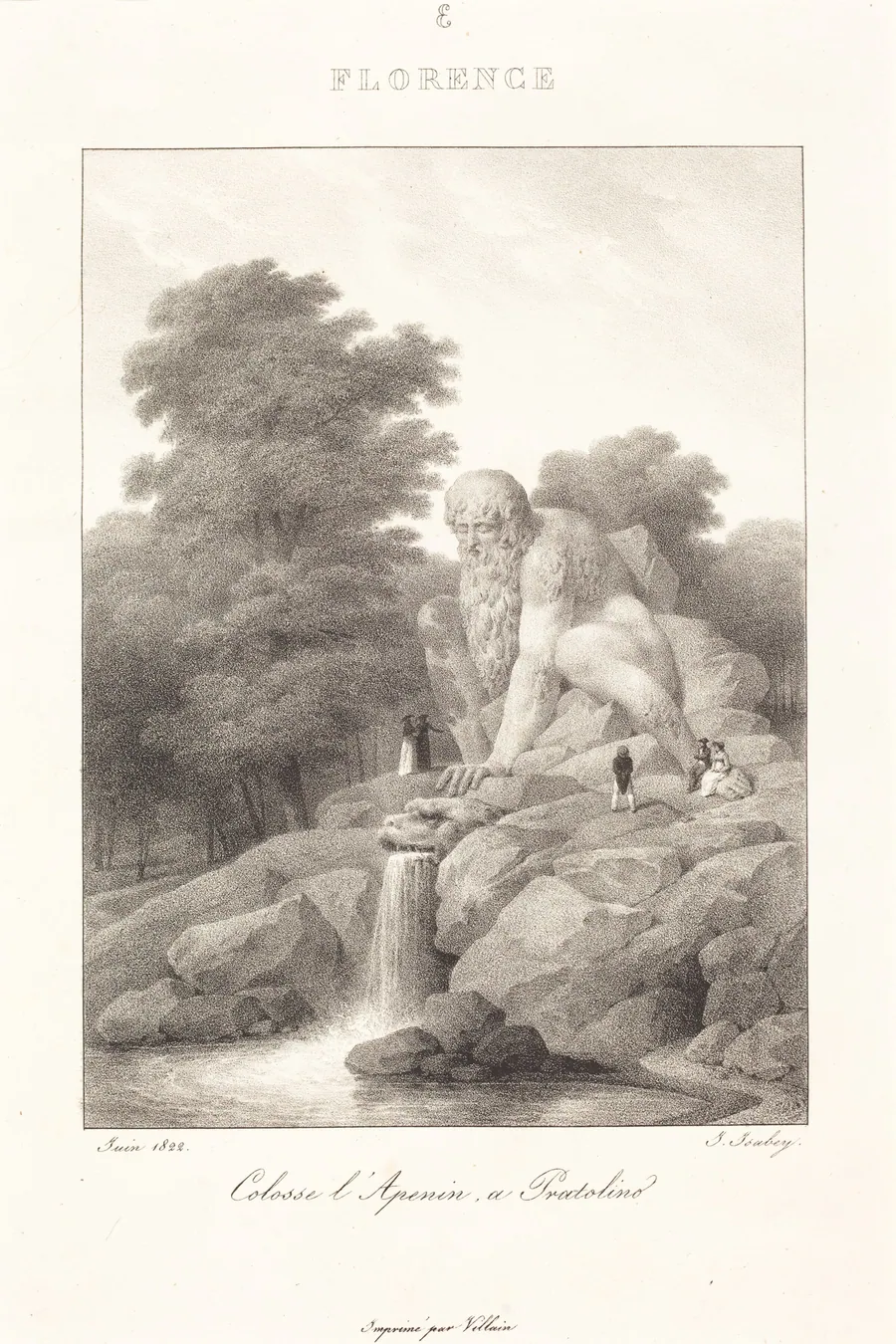 Colossus L'Apenin, Pratolino by Jean-Baptiste Isabey