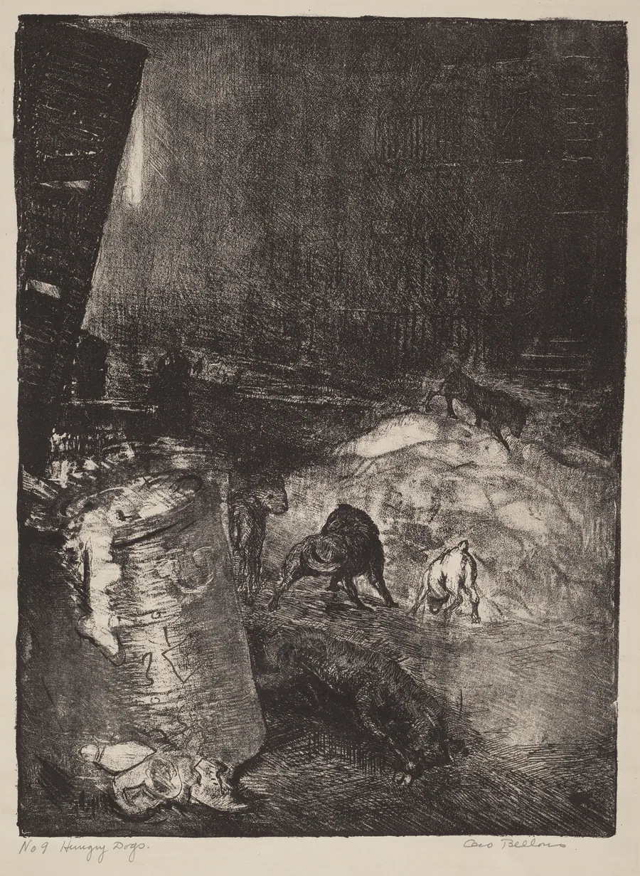Hungry Dogs, second stone by George Bellows