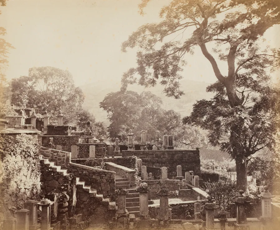 Japanese Temple Graveyard, Shuntoji, Nagasaki by Felice A. Beato