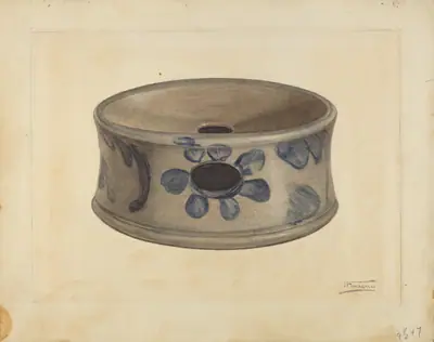 Grey Stoneware Cuspidor