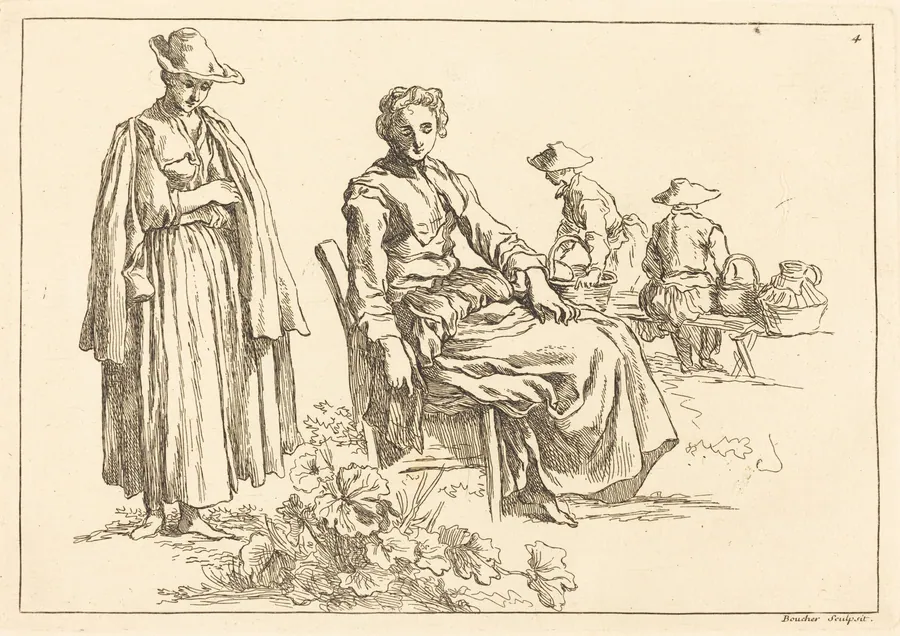 Figures in a Landscape by François Boucher