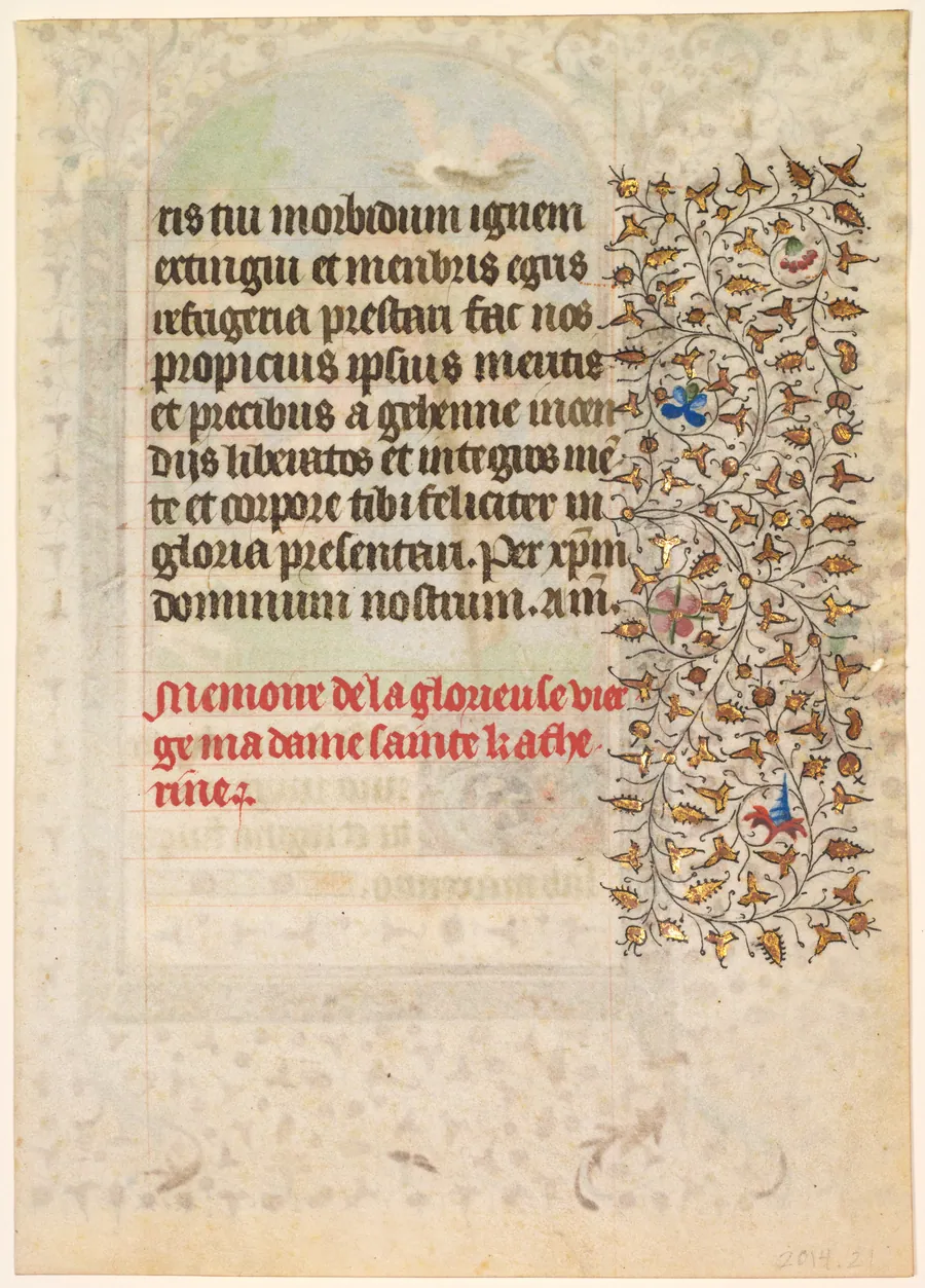 Leaf from a Book of Hours: Text (verso) by Boucicaut Master