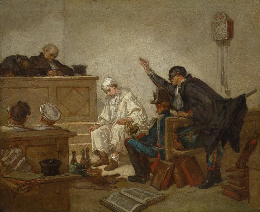 Pierrot in Criminal Court by Thomas Couture