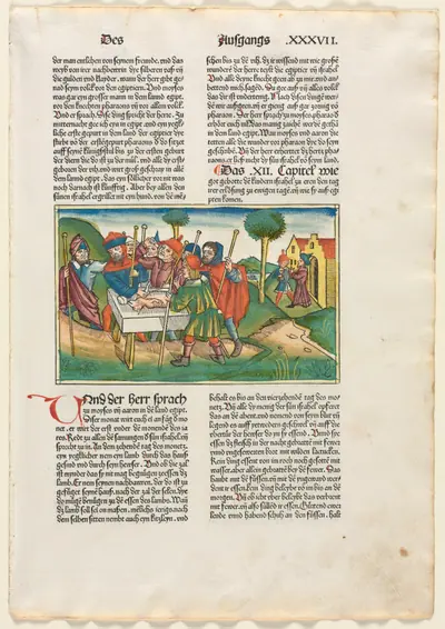 Offering of the Paschal Lamb from the German Bible published by Anton Koberger, Nürnberg