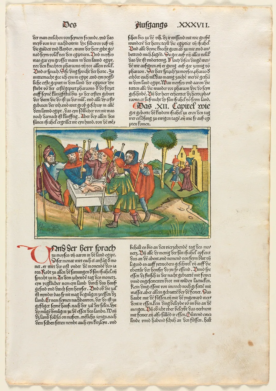 Offering of the Paschal Lamb from the German Bible published by Anton Koberger, Nürnberg by Anonymous