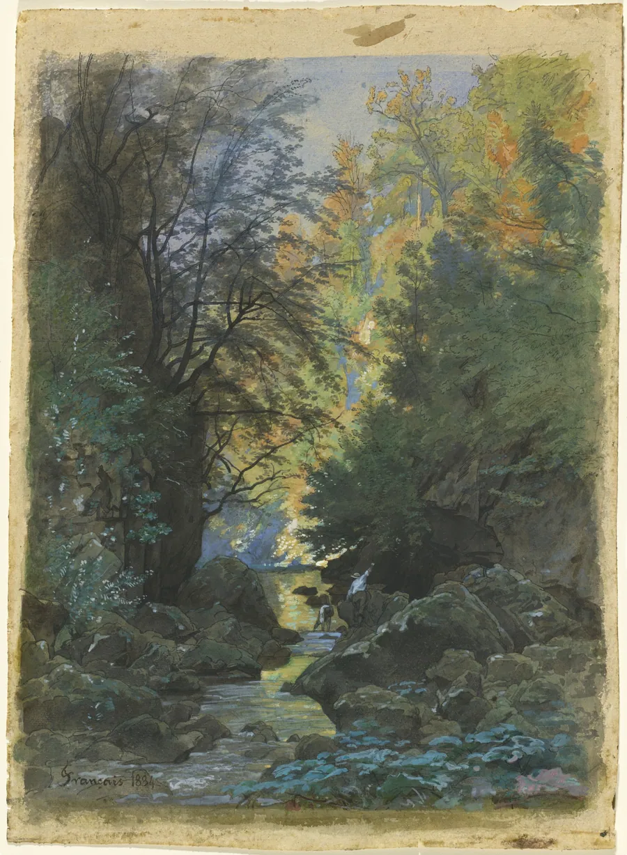 A Stream through a Dense Forest by François-Louis Français