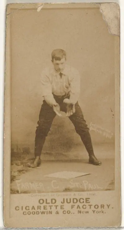 William Charles "Bill" Farmer, Catcher, St. Paul Apostles, from the Old Judge series (N172) for Old Judge Cigarettes