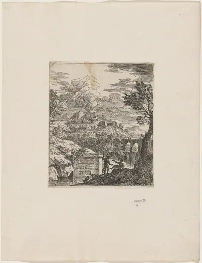 Two Shepherds beside a Pedestal
