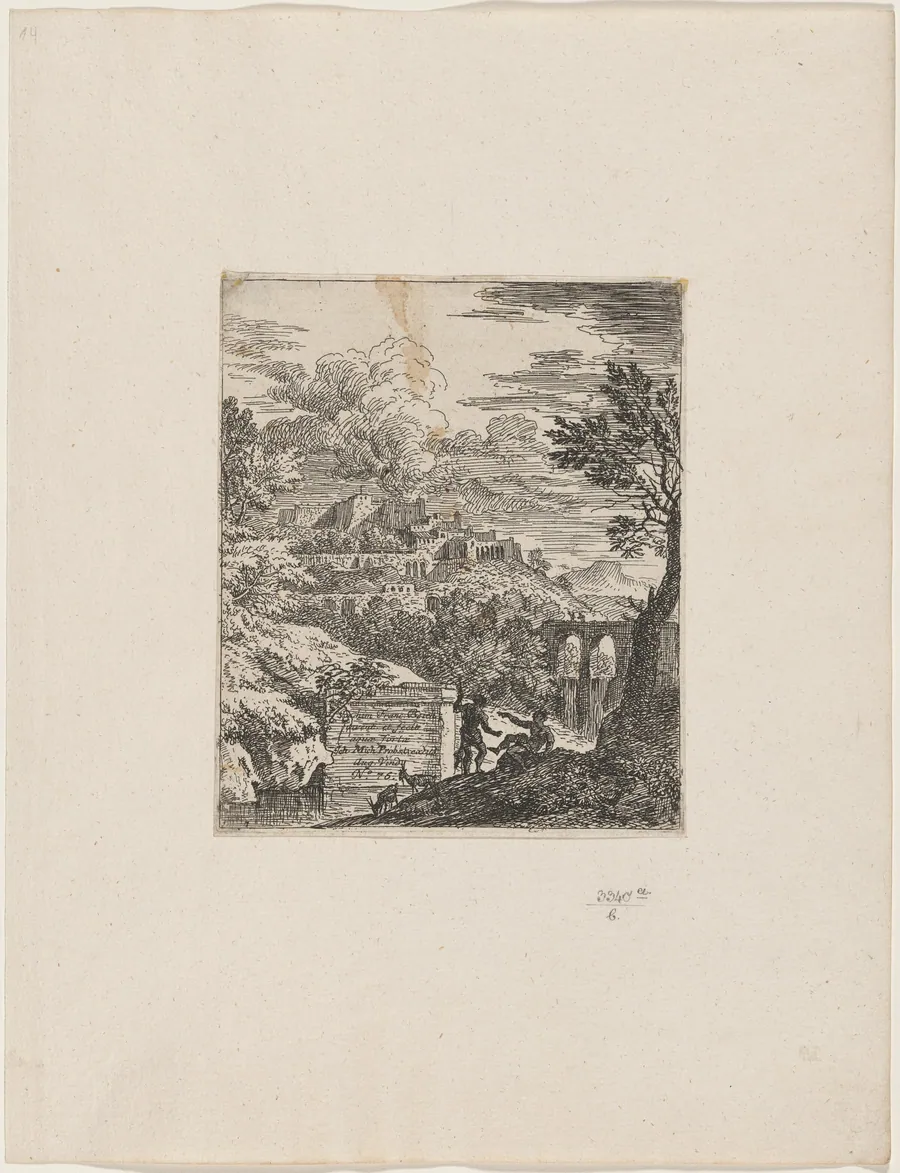 Two Shepherds beside a Pedestal by Joachim Franz Beich