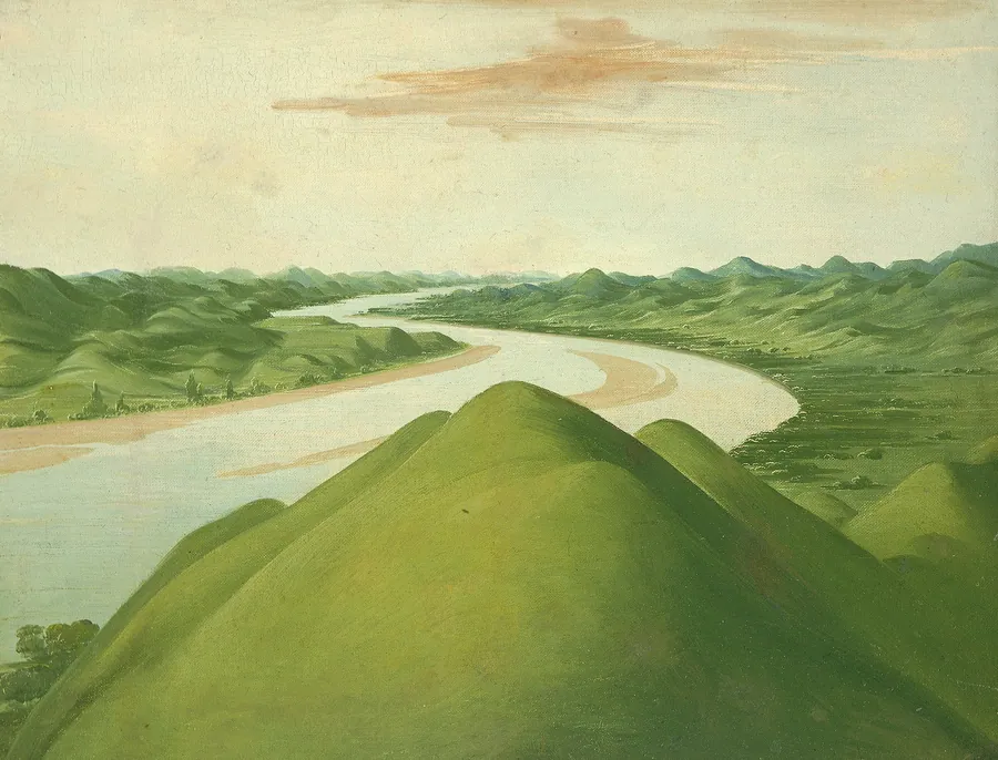 View in the "Cross Timbers," Texas by George Catlin, born Wilkes-Barre, PA 1796-died Jersey City, NJ 1872