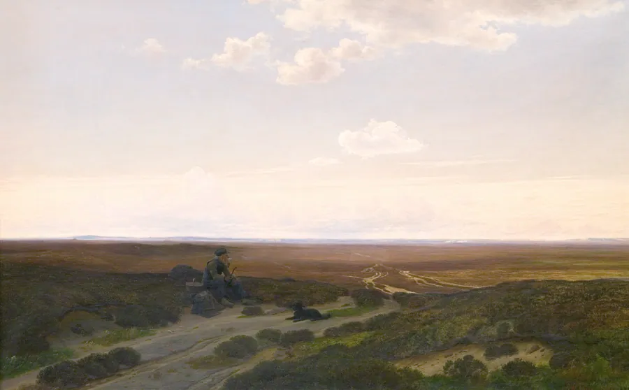Udsigt over heden ved Pårup nær Silkeborg by Hans Friis