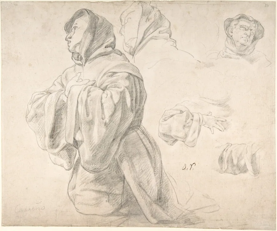 Figures of Monks by Juan Carreño de Miranda