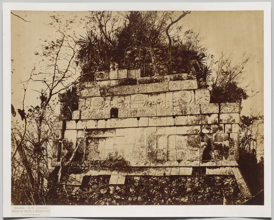 Palace of the Circus at Chicen-Itza (bas relief of tigers) by Claude-Joseph-Désiré Charnay