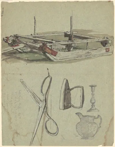 Studies of a Sled and Various Household Objects