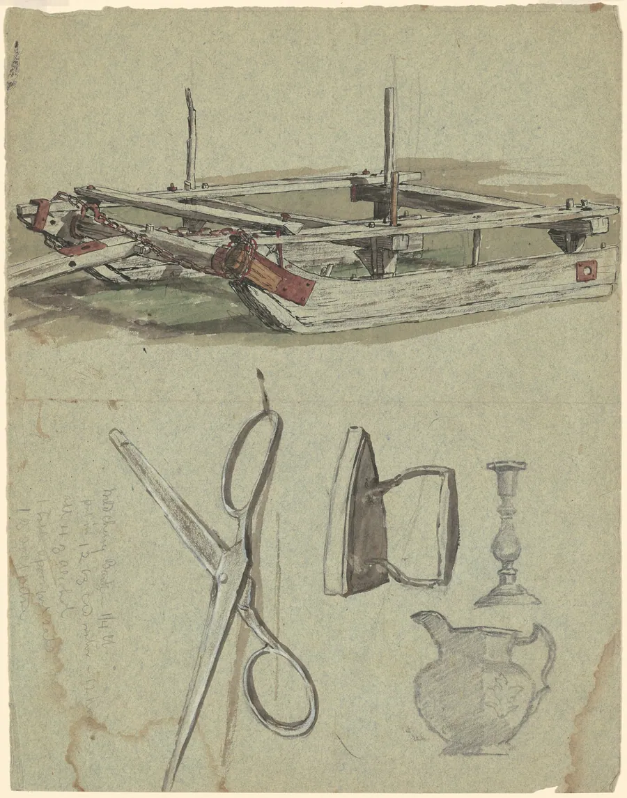 Studies of a Sled and Various Household Objects by Enoch Wood Perry, Jr.