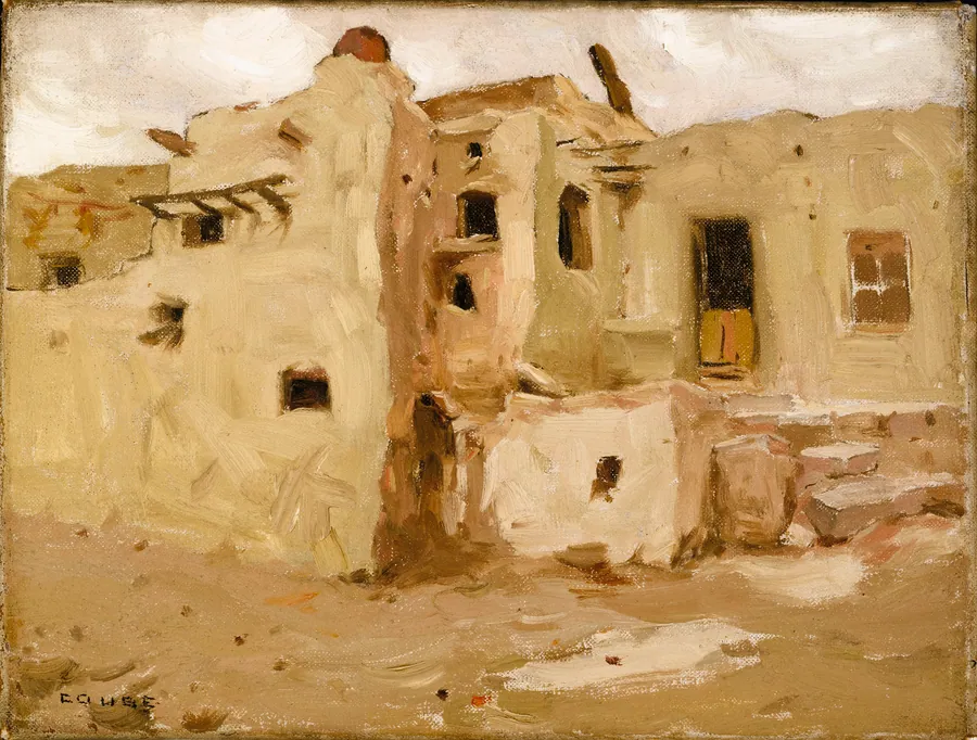 Walpi Pueblo by Eanger Irving Couse, born Saginaw, MI 1866-died Albuquerque, NM 1936