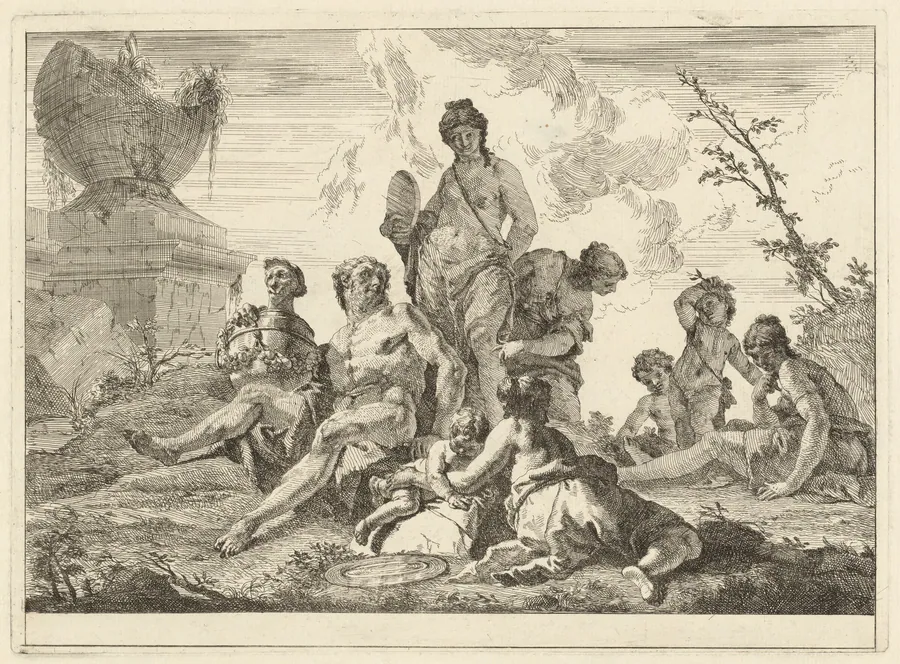 Venus and Vulcan with Three Nymphs and Three Cupids by Francesco Fontebasso