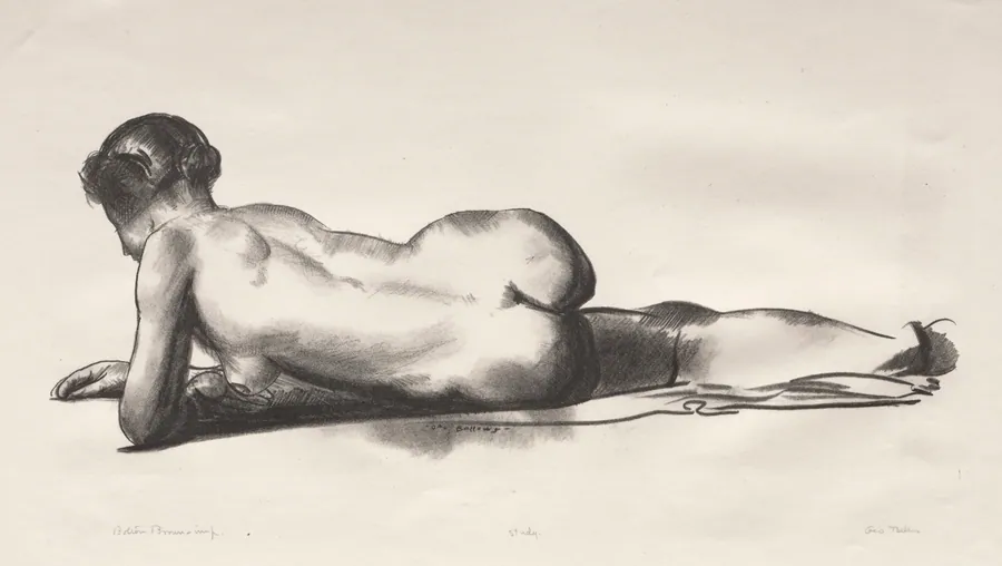 Nude Study, Woman Lying Prone by George Bellows