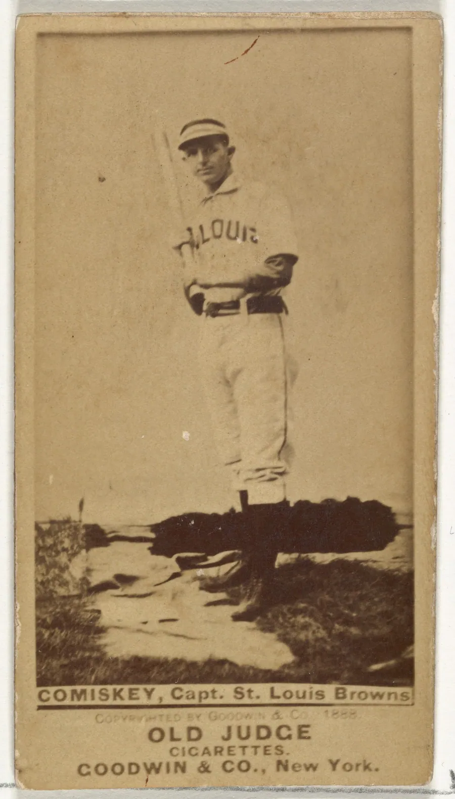 Charles Albert "The Old Roman" Comiskey, Captain, St. Louis Browns, from the Old Judge series (N172) for Old Judge Cigarettes by Goodwin & Company