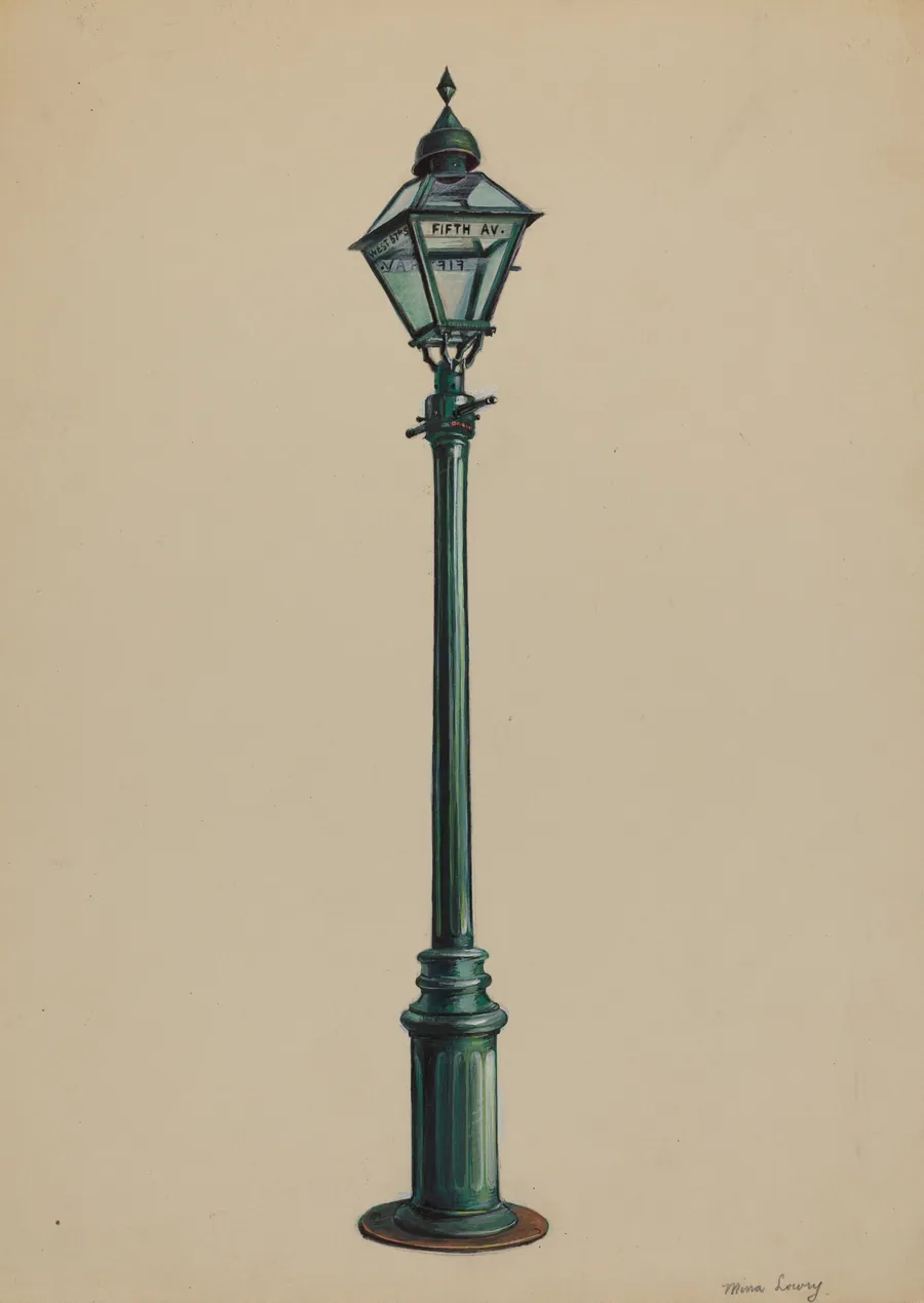 Gas Street Lamp by Mina Lowry