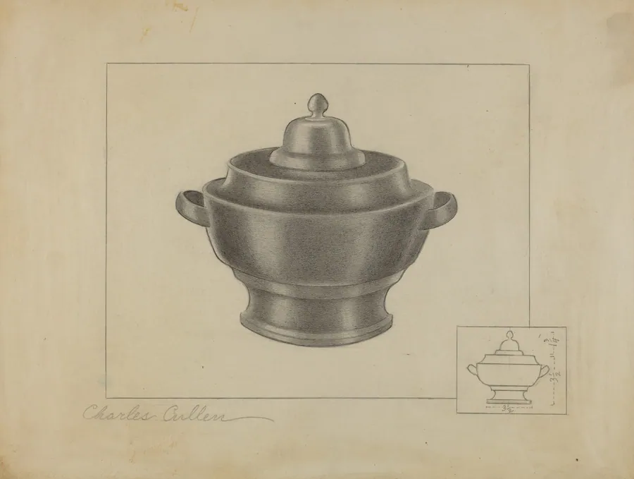 Pewter Sugar Bowl by Charles Cullen