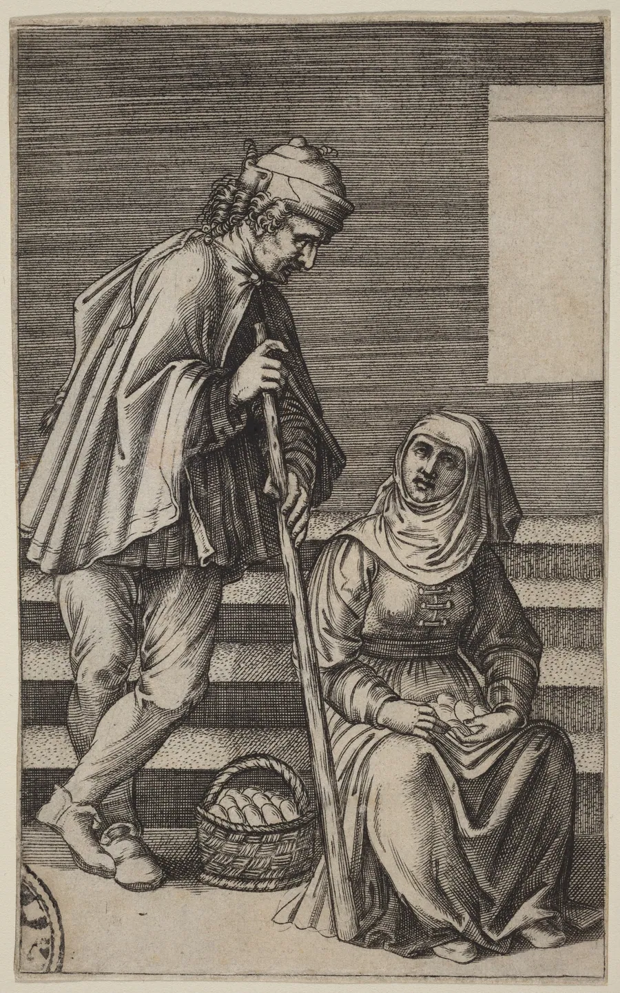 Peasant and Egg Woman by Agostino dei Musi
