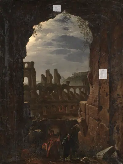 Parti af Colosseum i måneskin
