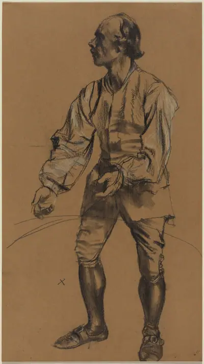Richard Menzel Posing in Eighteenth-Century Costume