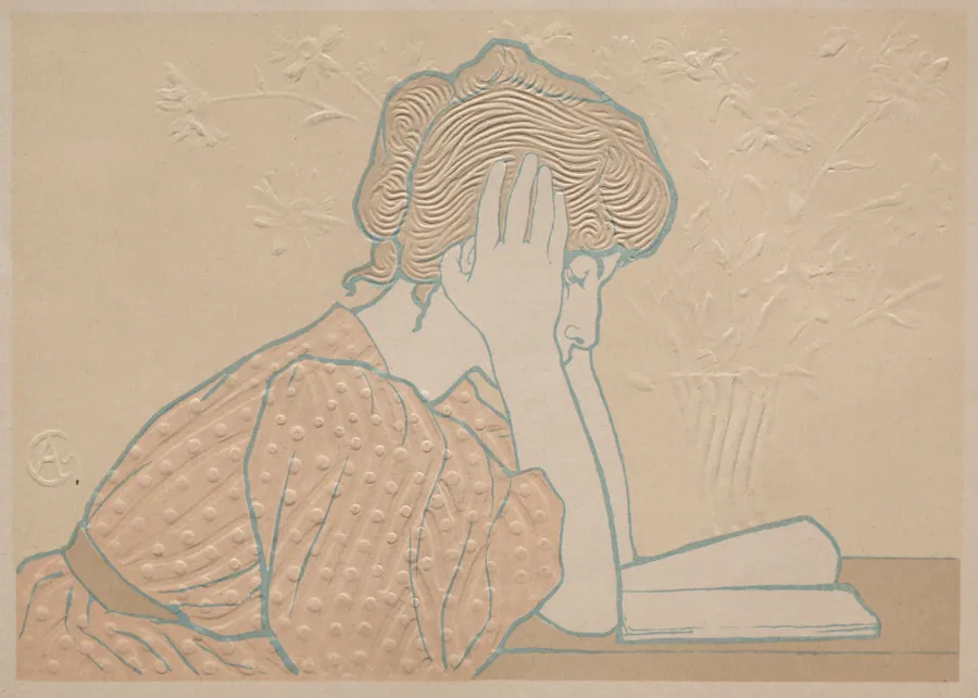 Young Woman Reading by Alexandre-Louis-Marie Charpentier
