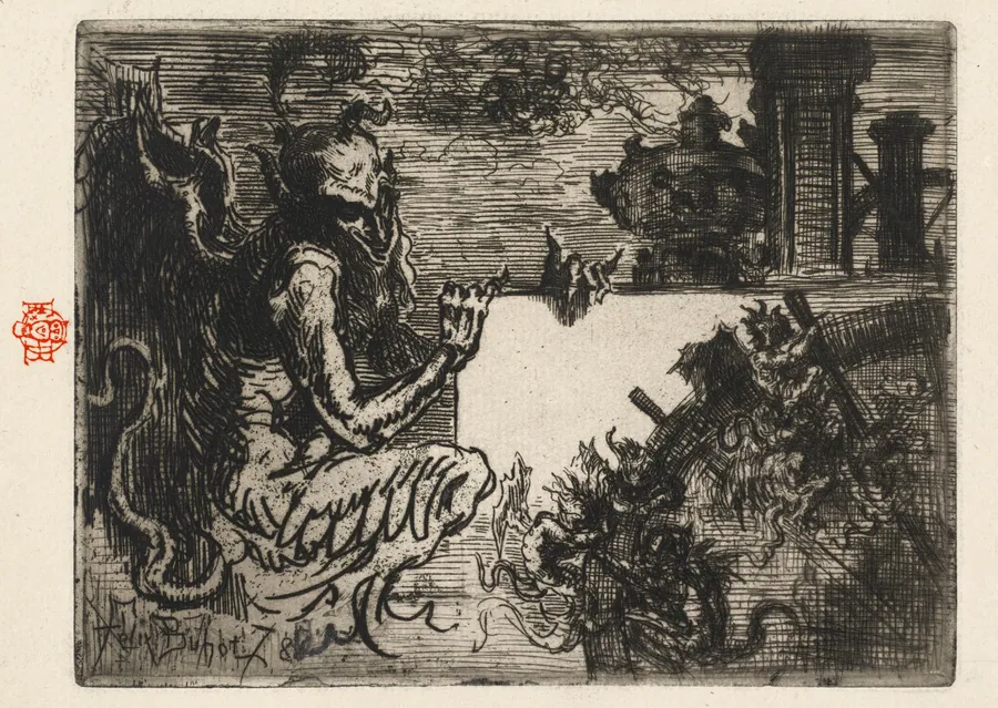 The Demon Printer by Félix-Hilaire Buhot