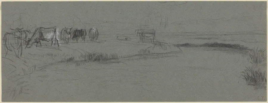 River Bank with Cattle by Constant Troyon