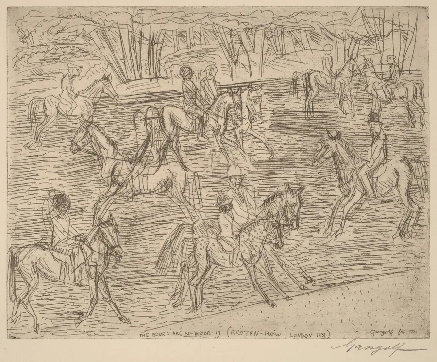 Hyde Park Rider, THE BONES ARE ALL INSIDE!!! (ROTTEN-ROW LONDON 1931) by Paul Gangolf