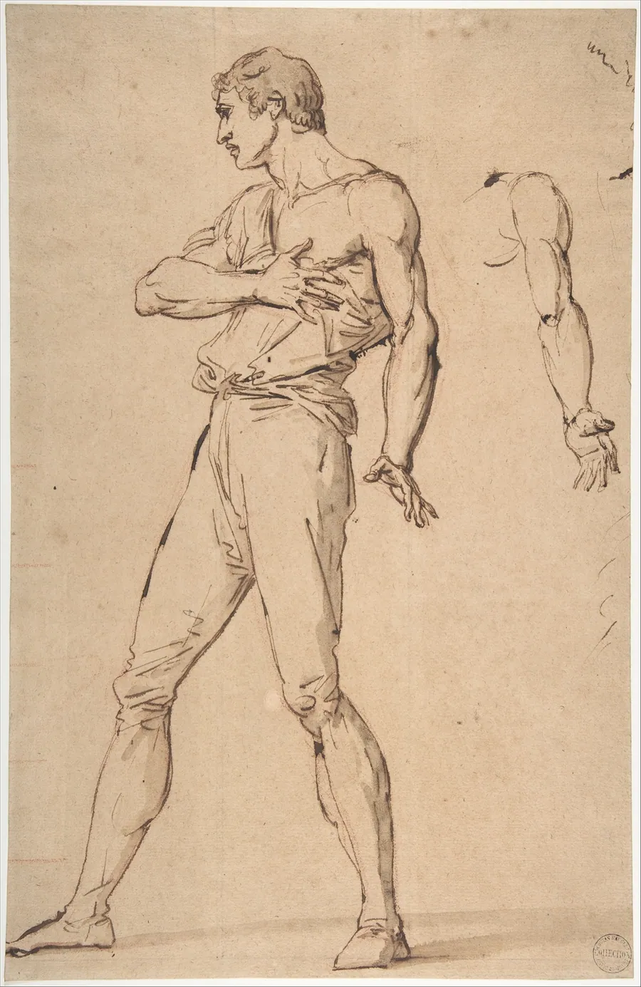 Standing Man with His Right Hand on His Chest by Jacques Louis David