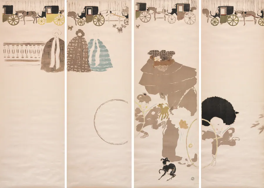 Nursemaids’ Promenade, Frieze of Carriages by Pierre Bonnard