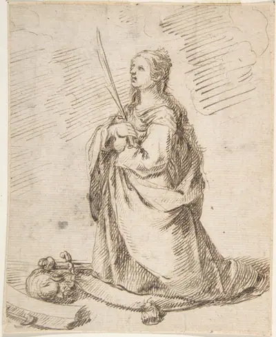 Kneeling Figure of Saint Catherine of Alexandria