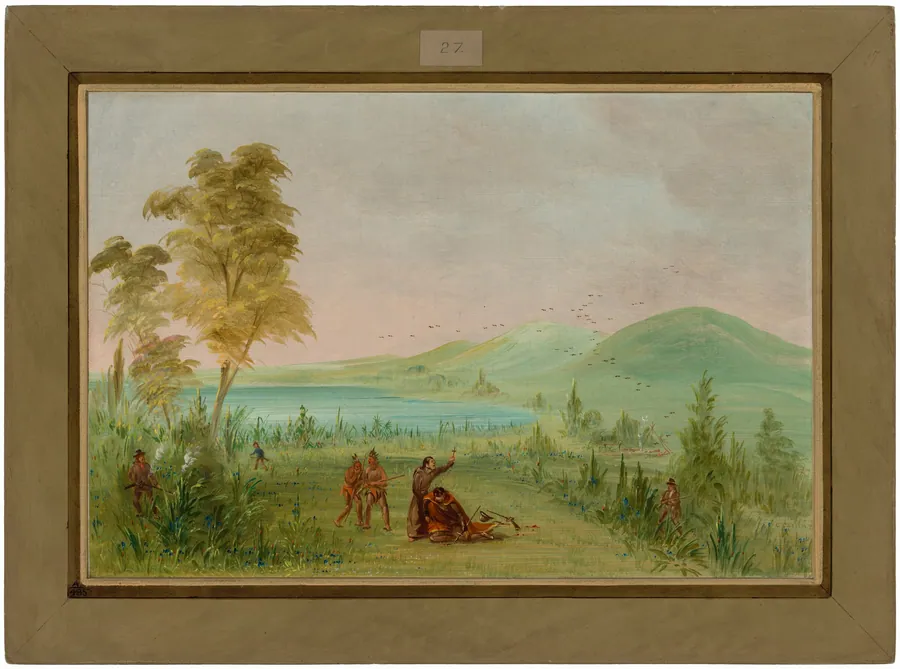 La Salle Assassinated by Duhaut.  May 19, 1686 by George Catlin
