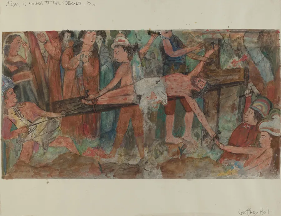 Station of the Cross No. 11: "Jesus is Nailed to the Cross" by Geoffrey Holt
