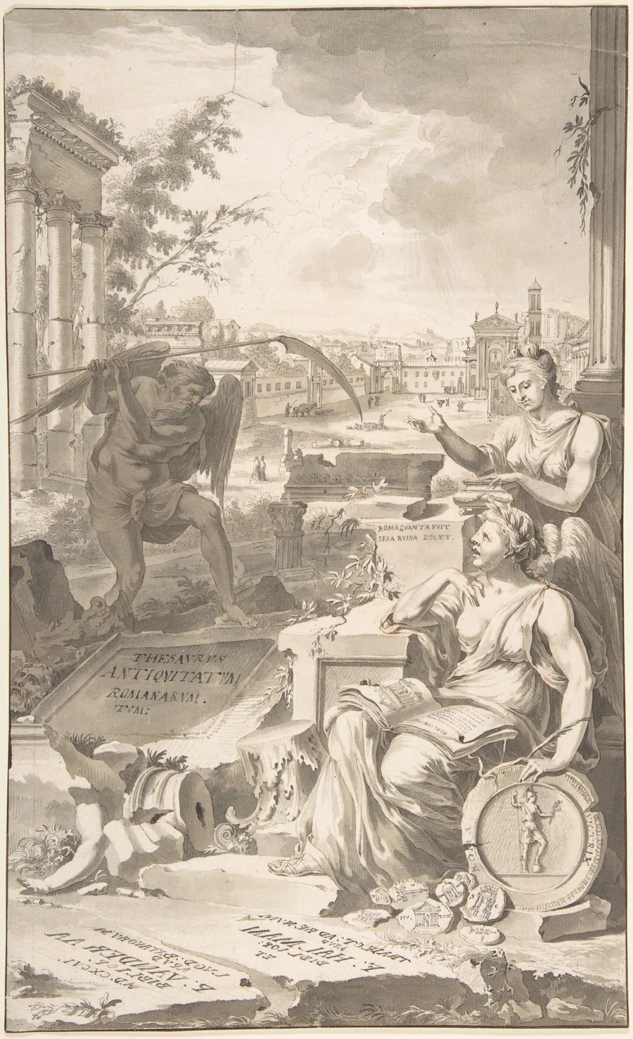 Study for Title Page to "Thesavrvs Antiqvitatvm Romanarvm", 1696 by Jan Goeree