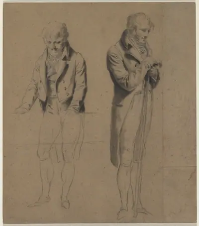 Two Standing Figures (Study for A Game of Billiards)