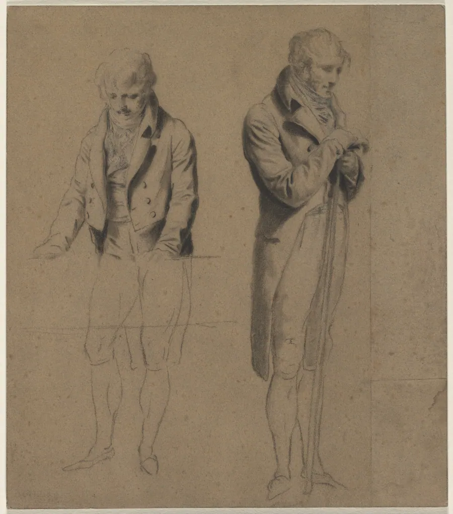 Two Standing Figures (Study for A Game of Billiards) by Louis Léopold Boilly