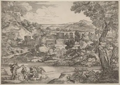 The Baptism of Christ, Set in a Mountainous Landscape