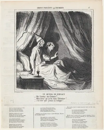 A sudden awakening, from 'Parisian sketches,' published in Le Charivari, November 1, 1865