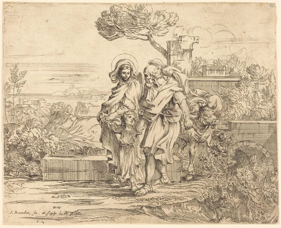 The Rest on the Flight into Egypt by Sébastien Bourdon