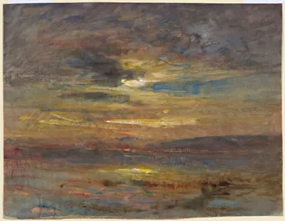Sunset over a Pond